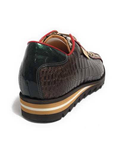 Scarpe uomo Harris sneaker pelle roccia opaco/ cocco shade marrone/ crystal green U17HA213 2817