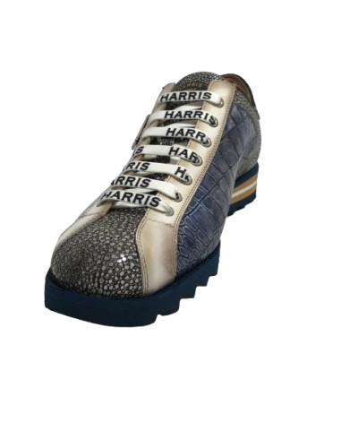 Scarpe uomo Harris sneaker pelle shade stampa razza/ bianco/ stampa cocco shade azzurro U17HA212 2817