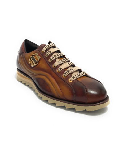 Scarpe uomo Harris sneaker pelle cacao yes/giallo / black U17HA203 3895