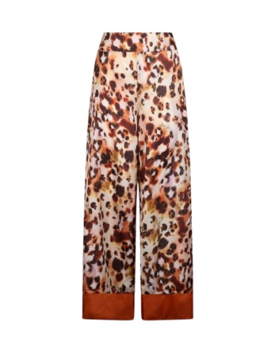 Pantalone donna Liu Jo in raso stampato animalier rouge ES25LJ44 VA5143 TS806 M9145