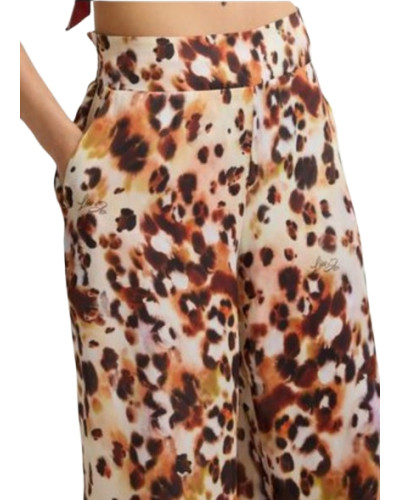 Pantalone donna Liu Jo in raso stampato animalier rouge ES25LJ44 VA5143 TS806 M9145