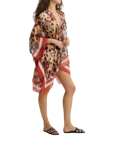 Kaftano donna Liu Jo beach animalier rouge ES25LJ57 VA5174 T4902