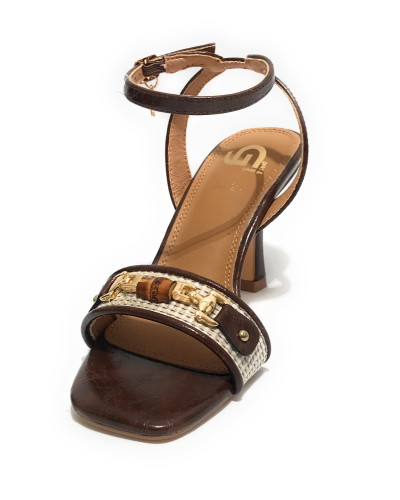 Scarpe donna sandalo Gold&gold ecopelle caffè DS25GG65 GU297