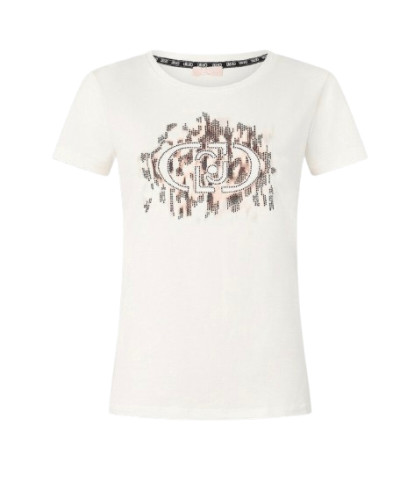 T-shirt donna Liu Jo white milk/ macula ES25LJ84 TA5173 JS003 M9514