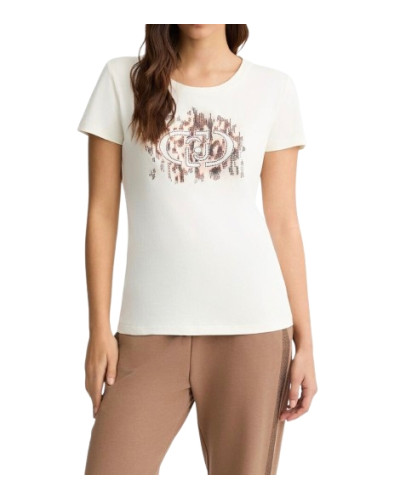 T-shirt donna Liu Jo white milk/ macula ES25LJ84 TA5173 JS003 M9514