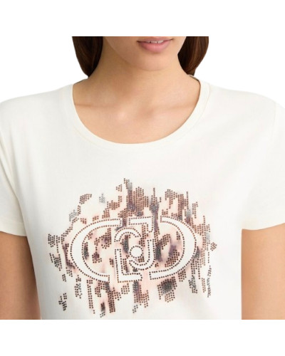 T-shirt donna Liu Jo white milk/ macula ES25LJ84 TA5173 JS003 M9514