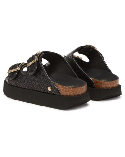 Sandalo donna Genuins Hawaii raffia nero DS25GN09 G106362