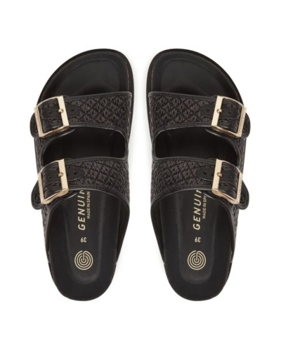 Sandalo donna Genuins Hawaii raffia nero DS25GN09 G106362