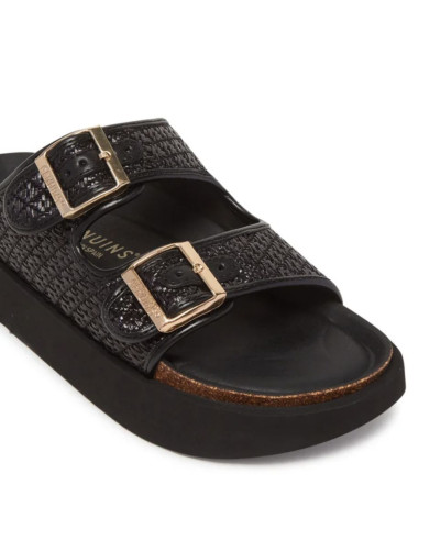 Sandalo donna Genuins Hawaii raffia nero DS25GN09 G106362
