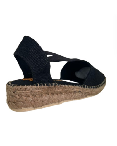 Spadrillas campesina  fondo corda Elite tc 40 tessuto black  DS25EL02