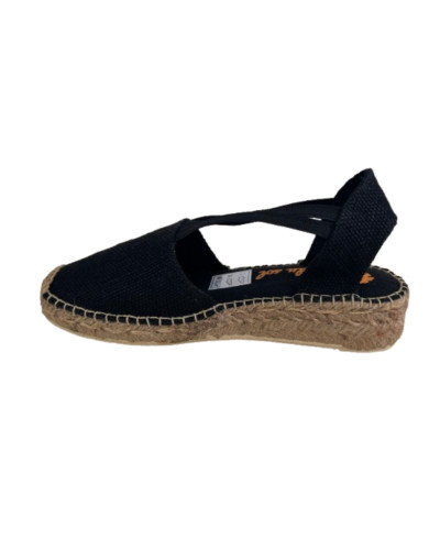 Spadrillas campesina  fondo corda Elite tc 40 tessuto black  DS25EL02