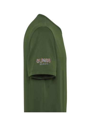 T-shirt uomo Sun68 verde scuro ES25SU02 T35140