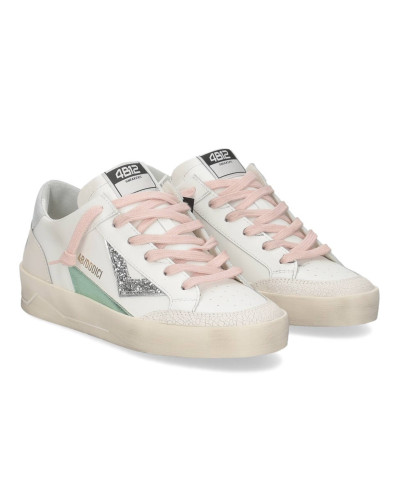 Sneaker donna 4B12 bianca/lime DS25QB06 KYLE-D110