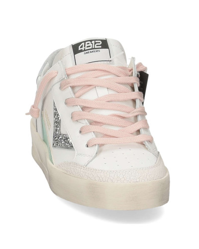 Sneaker donna 4B12 bianca/lime DS25QB06 KYLE-D110