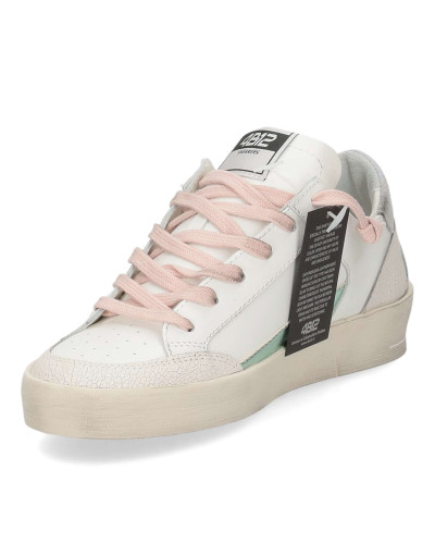 Sneaker donna 4B12 bianca/lime DS25QB06 KYLE-D110