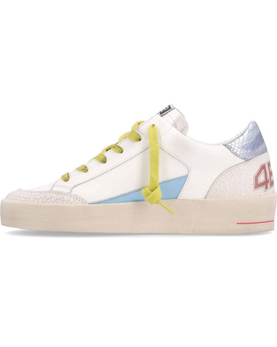 Sneaker donna 4B12 bianca/azzurra DS25QB05 KYLE-D109