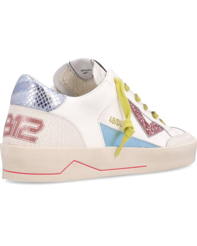 Sneaker donna 4B12 bianca/azzurra DS25QB05 KYLE-D109