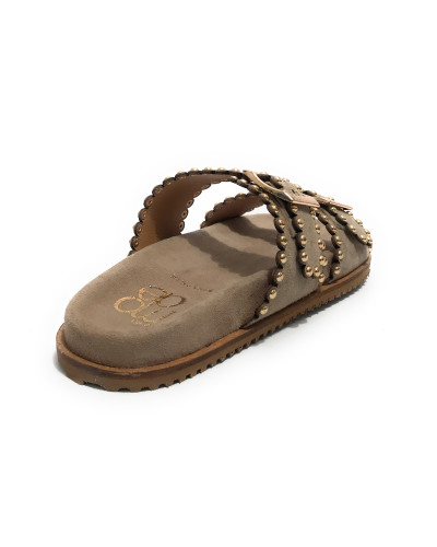 Scarpe donna sandalo/ciabatta in suede sand DS25EL04 4037