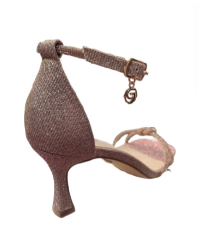 Scarpe donna Gold&gold sandalo con tacco lurex champagne DS23GG45 GP23-439