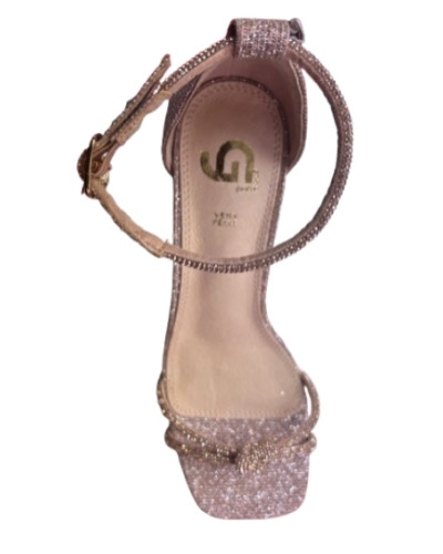 Scarpe donna Gold&gold sandalo con tacco lurex champagne DS23GG45 GP23-439