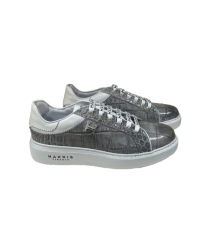 Scarpe uomo Harris Sport sneakers in pelle girigio lipsia fumé U17HA176