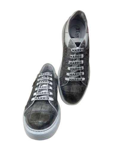 Scarpe uomo Harris Sport sneakers in pelle girigio lipsia fumé U17HA176