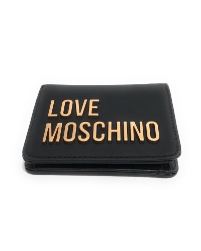 Portafoglio donna Love Moschino a libretto in ecopelle nero/oro A26MO06 JC5612