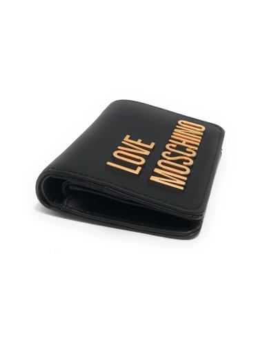 Portafoglio donna Love Moschino a libretto in ecopelle nero/oro A26MO06 JC5612