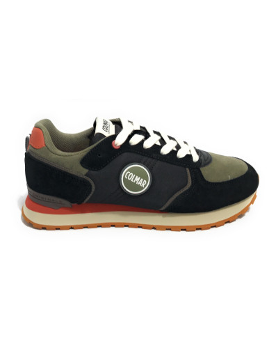 Scarpe uomo Colmar sneaker Travis block 047 black/military green/brick orange U26CO03