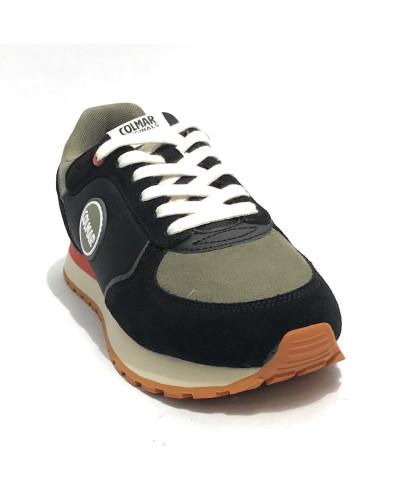 Scarpe uomo Colmar sneaker Travis block 047 black/military green/brick orange U26CO03