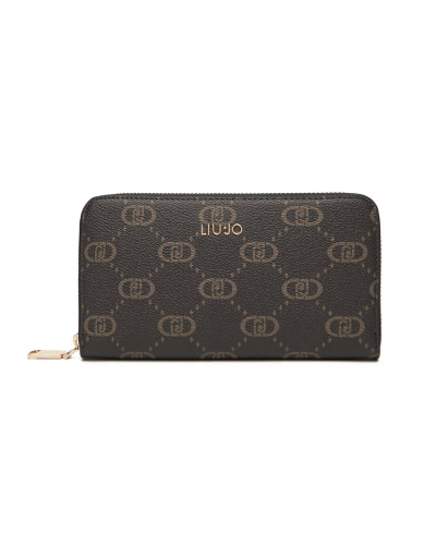Portafoglio Liu-Jo Caliwen XL zip around marrone/nero A26LJ22 AF5170 E0668