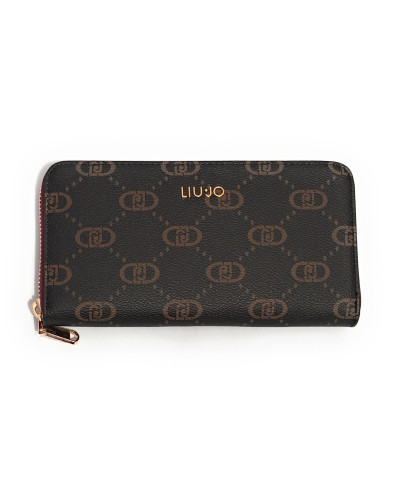 Portafoglio Liu-Jo Caliwen XL zip around marrone/red wine A26LJ24 AF5170 E0668