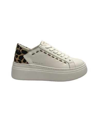 Sneaker donna Emanuélle Vee Bice all white/ animalier D26EV04 452P-503-19 WH-AN