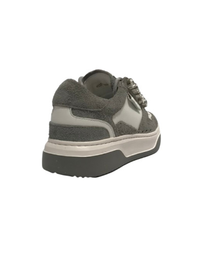 Scarpe donna sneaker Emanuélle Vee strass crosta light grey/white D26EV02 452P-502-10