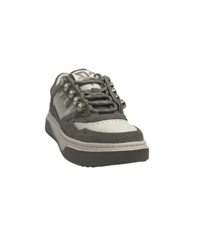 Scarpe donna sneaker Emanuélle Vee strass crosta light grey/white D26EV02 452P-502-10