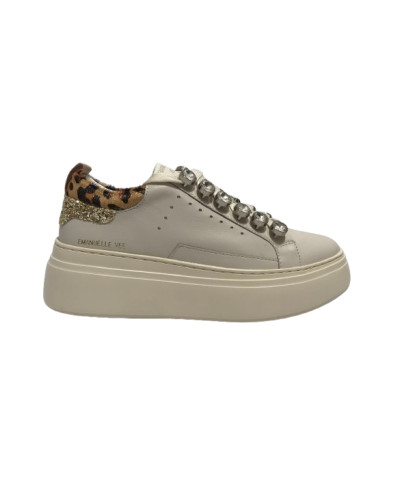 Sneaker donna Emanuélle Vee white/animalier D26EV03 452P-503-17