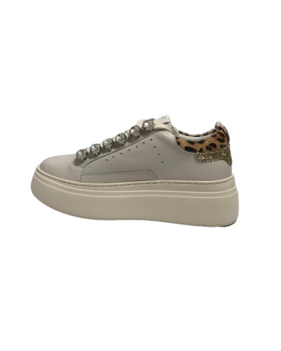 Sneaker donna Emanuélle Vee white/animalier D26EV03 452P-503-17
