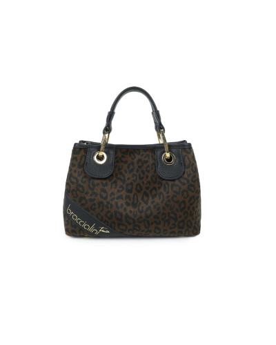 Borsa a mano con tracolla Braccialini Beth animalier leopard B26BR59 B18573