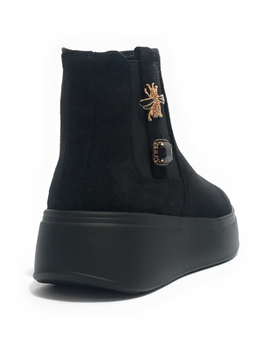 Scarpe donna Gold&gold stivaletto ecopelle scamosciata nero D26GG05 GB880