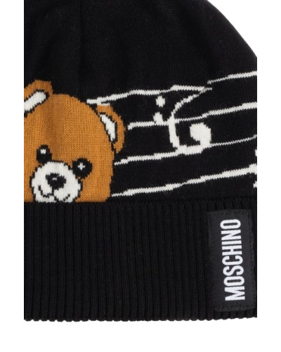 Berretto Moschino logo nero con orlo C26MO19 65464 M3319 COL 016