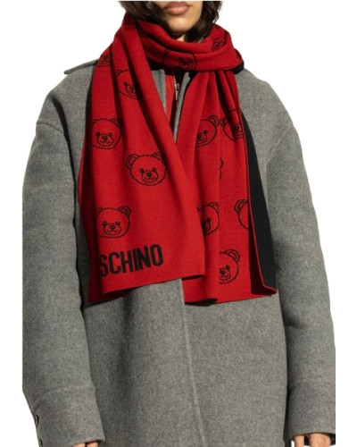 Sciarpa donna Moschino Bear rosso C26MO24 30831 M3320 007