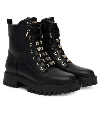 Scarpe donna Guess anfibio Fionaa in ecopelle nero D26GU09 FLTFNAELE10