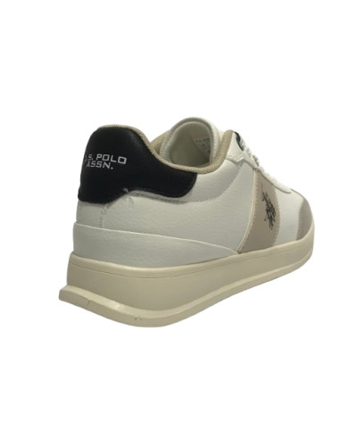 Sneaker U.S. POLO Campy004 in pelle white/light beige U26UP01