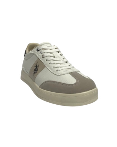 Sneaker U.S. POLO Campy004 in pelle white/light beige U26UP01