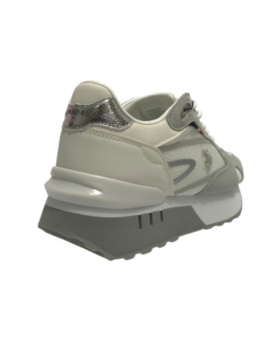 Scarpe US Polo Donna sneaker Vicky001 in suede/ mesh white/ gray D26UP03
