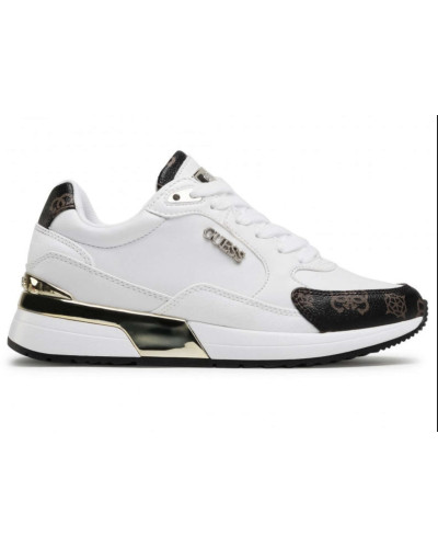 Scarpe donna sneaker Guess Moxea active lady white/ brown multilogo D26GU19 FL5MOXFAL12