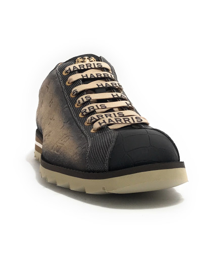 Scarpe uomo Harris sneaker pelle scamosciata beige/ nero U17HA219 2892