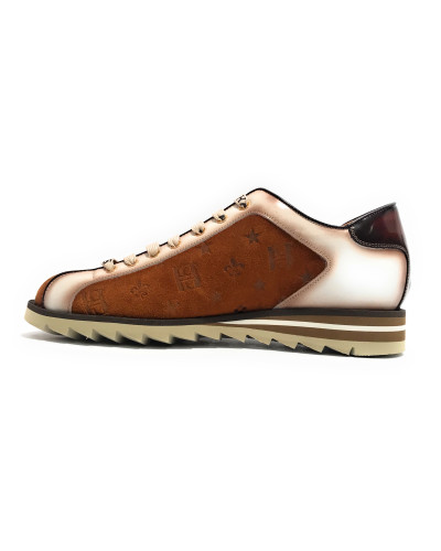 Scarpe uomo Harris sneaker pelle scamosciata camoscio/ bianco/ rosso U17HA218 Mugello