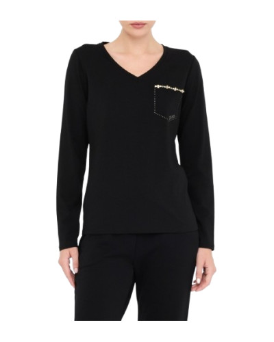 T-shirt donna Liu Jo nero E26LJ11 TF5170 JS003 22222