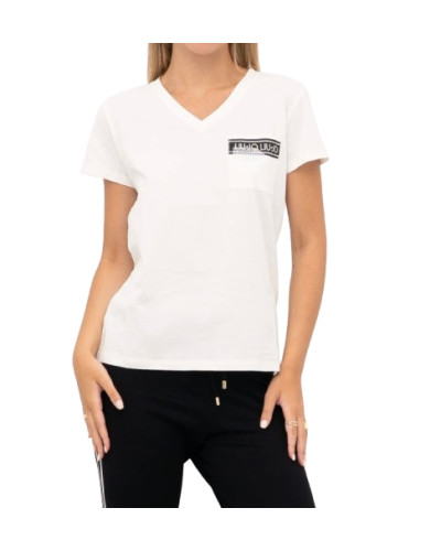 T-shirt donna Liu Jo bianco latte E26LJ20 TF5167 JS923 M9758